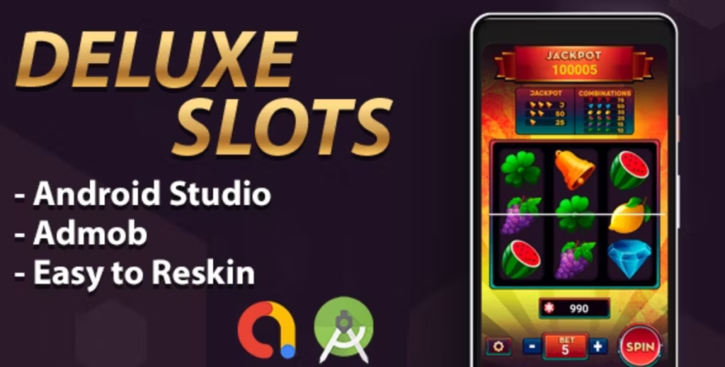 Casino Android Slot Machine Deluxe com AdMob - Android Studio